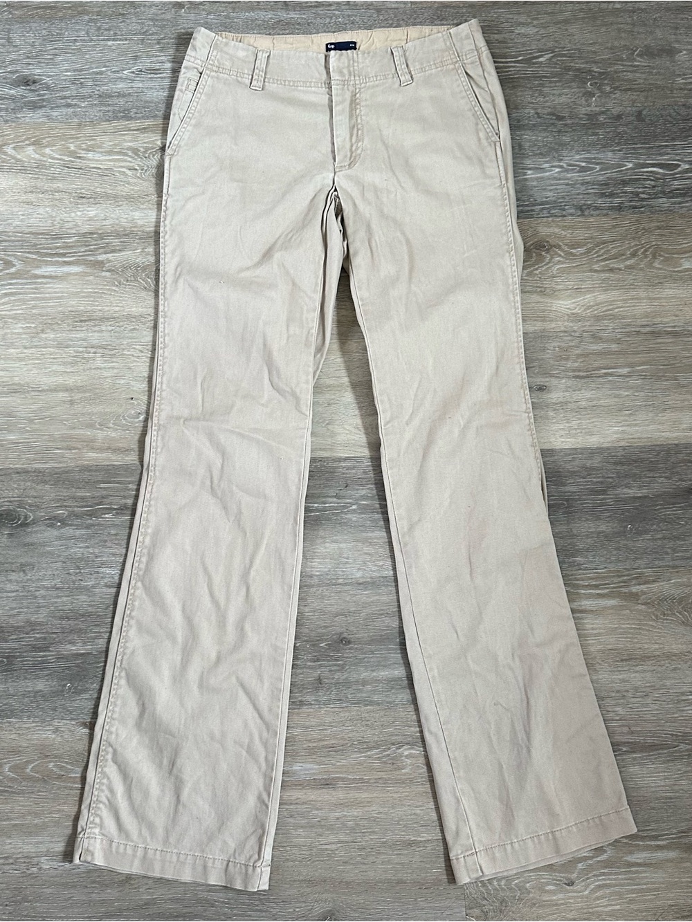 Y2K gap khaki tan boot cut pants Sz 4 regular